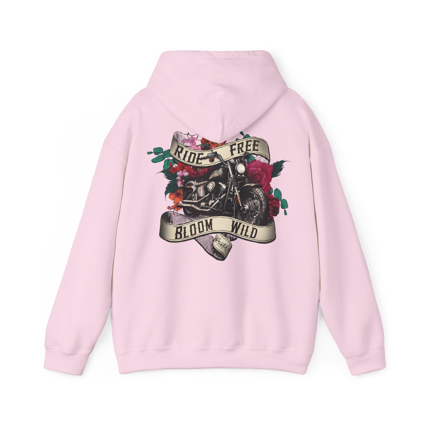 Painted Love Customs Hoodie, Motorcycle, Scroll and Tattoo Style Flowers