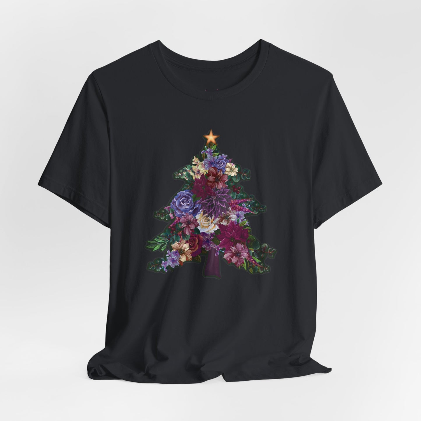 Christmas T-Shirt, Floral Christmas Tree