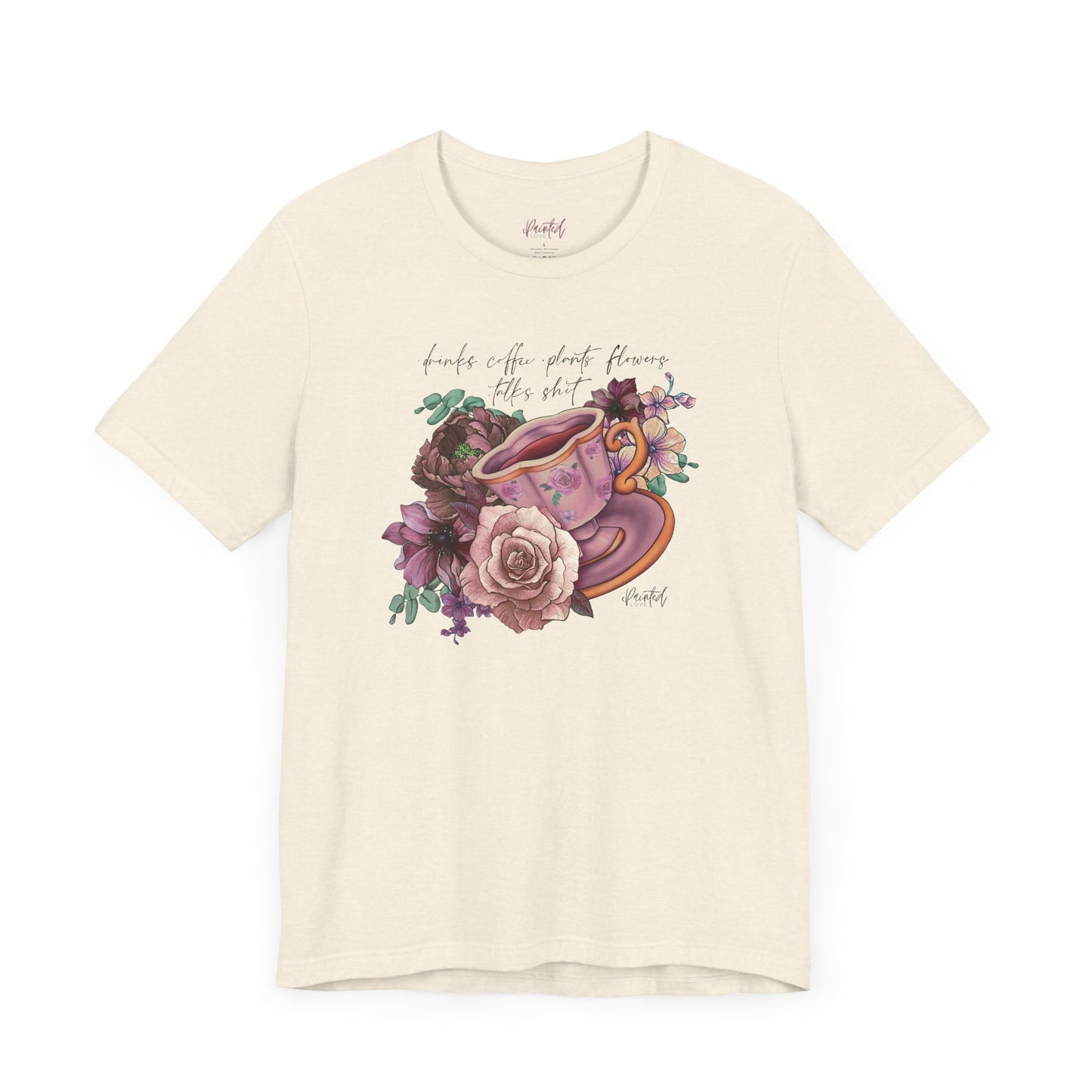 Sweary Coffee Cup Tee, Vintage Florals