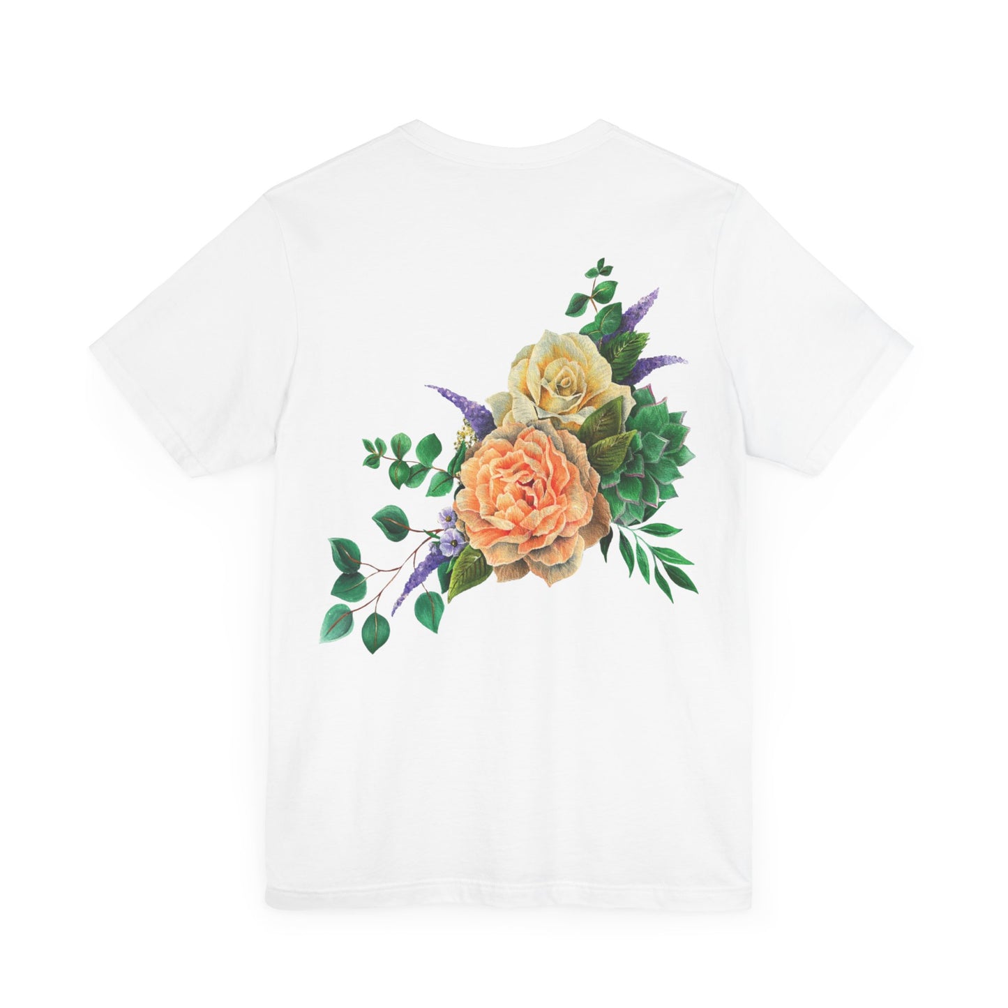 Peach Flowers Back Design Unisex Tee