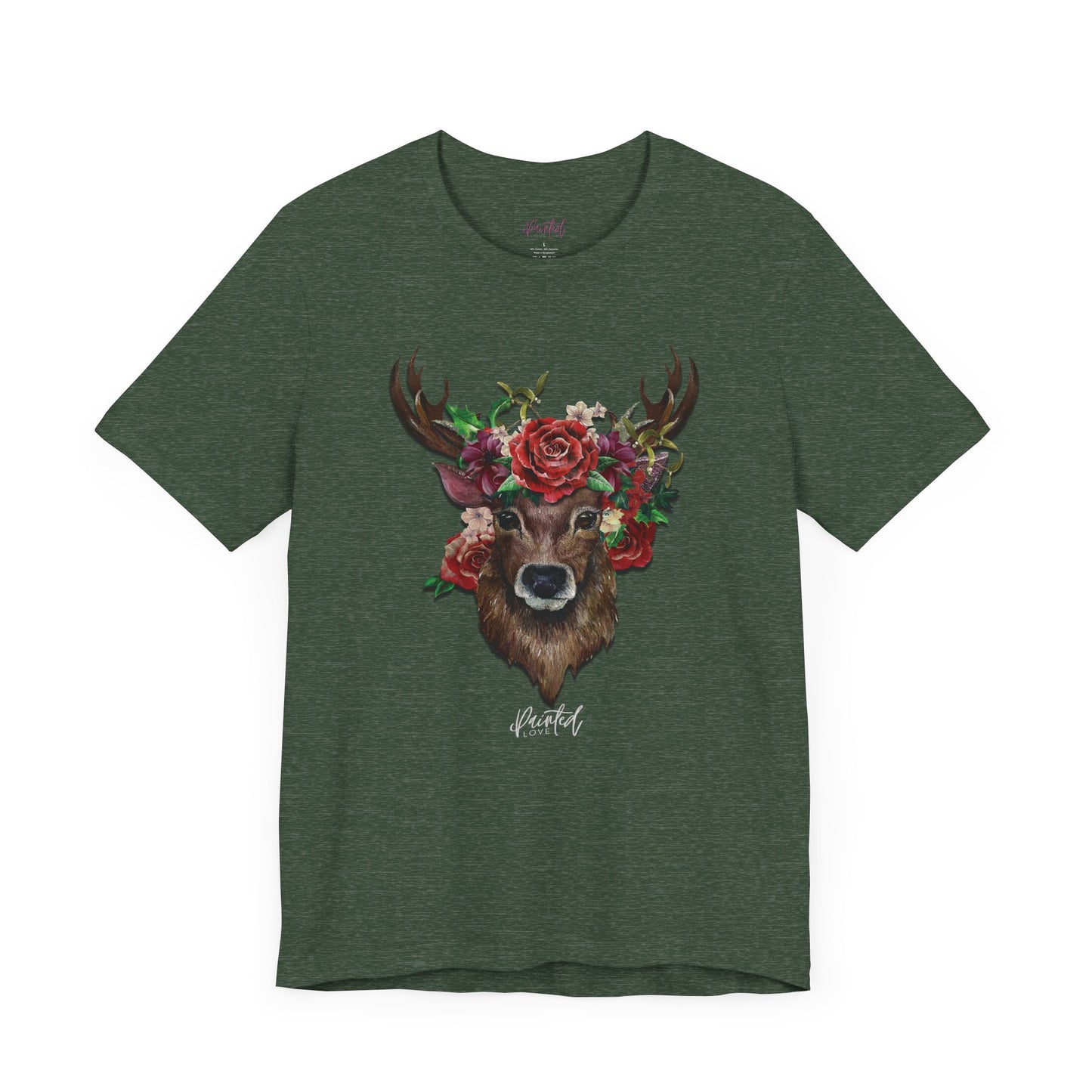 Christmas T-Shirt, Deer and Flowers