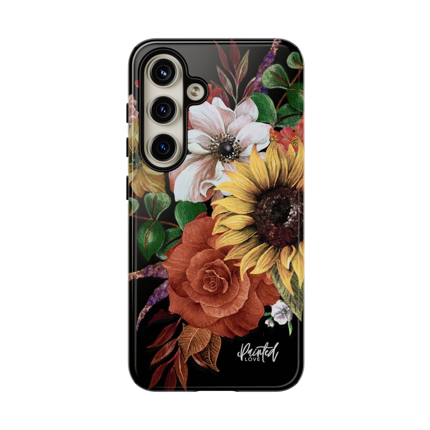 Painted Love Customs Floral Phone Case, Black