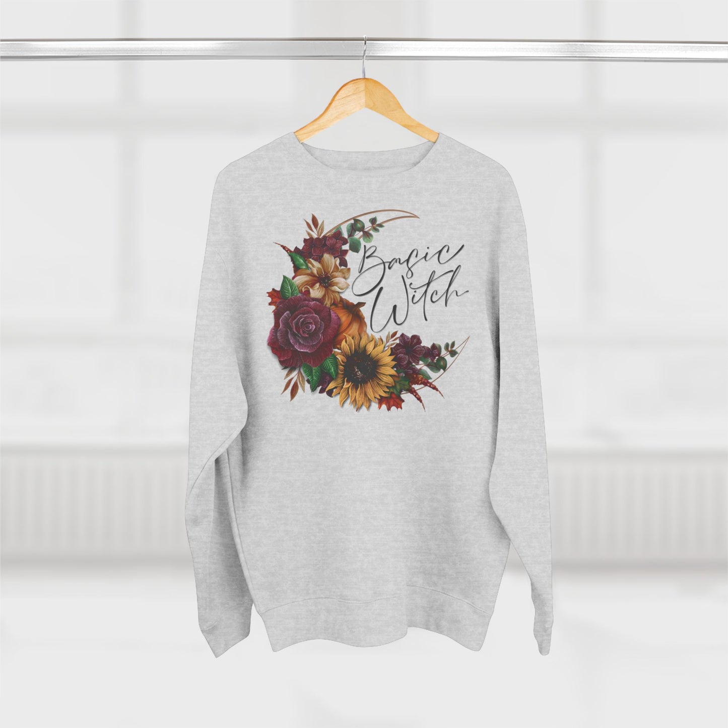 “Basic Witch” Halloween Floral Sweatshirt