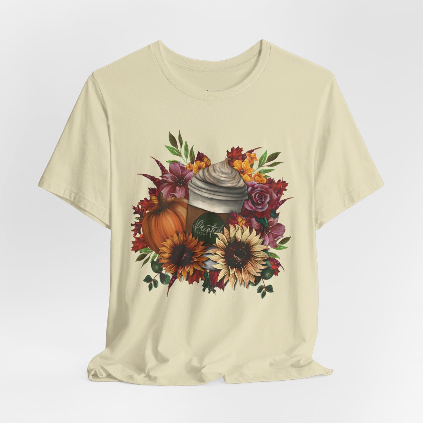 Pumpkin Spice Latte Floral T-Shirt