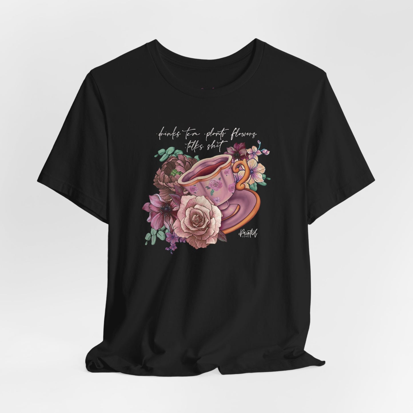 Sweary Tea Cup Tee, Vintage Florals