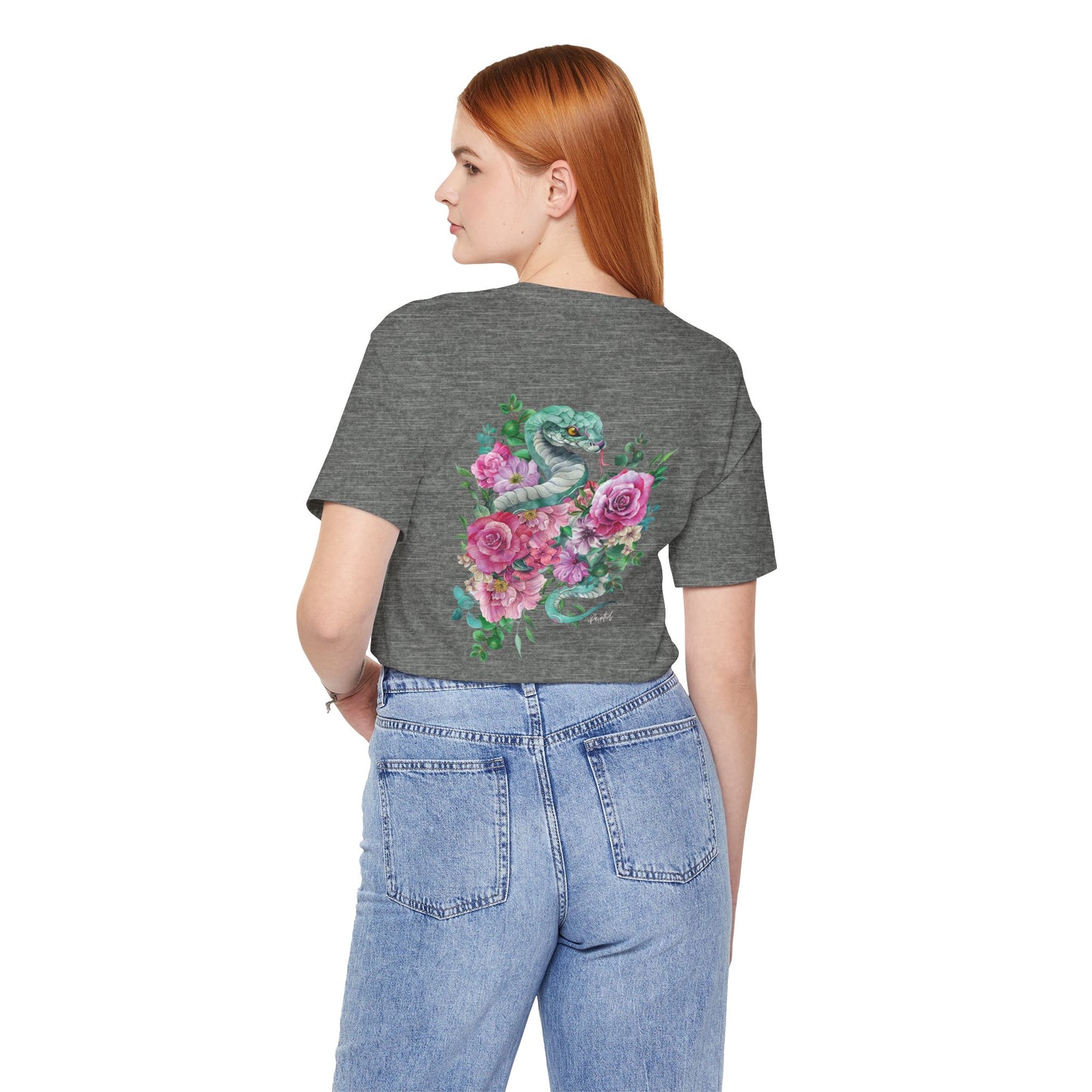 Tattoo Style Snake and Flowers Tee