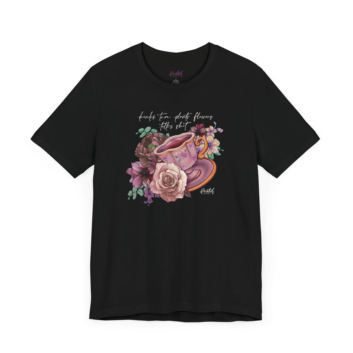 Sweary Tea Cup Tee, Vintage Florals