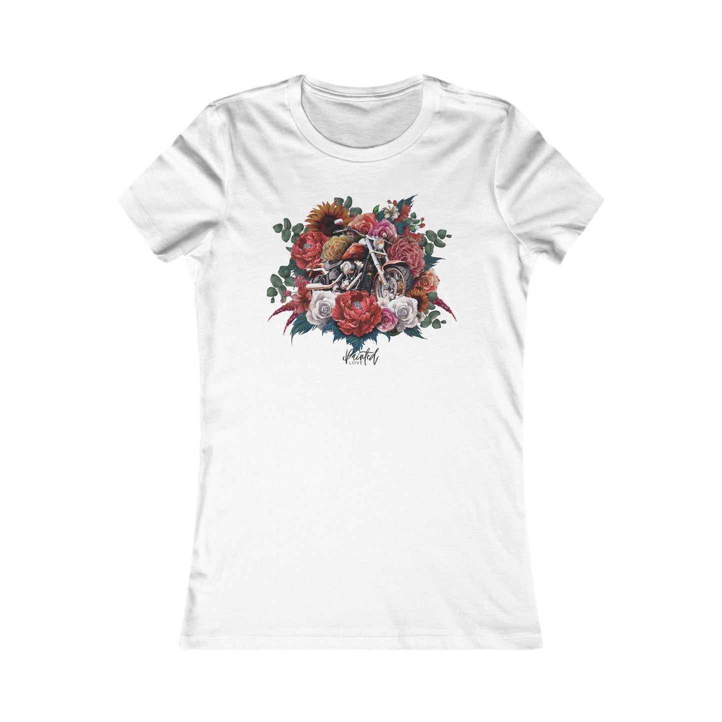 Motorcycle and flowers Women's Fitted Tee, Summer Flowers