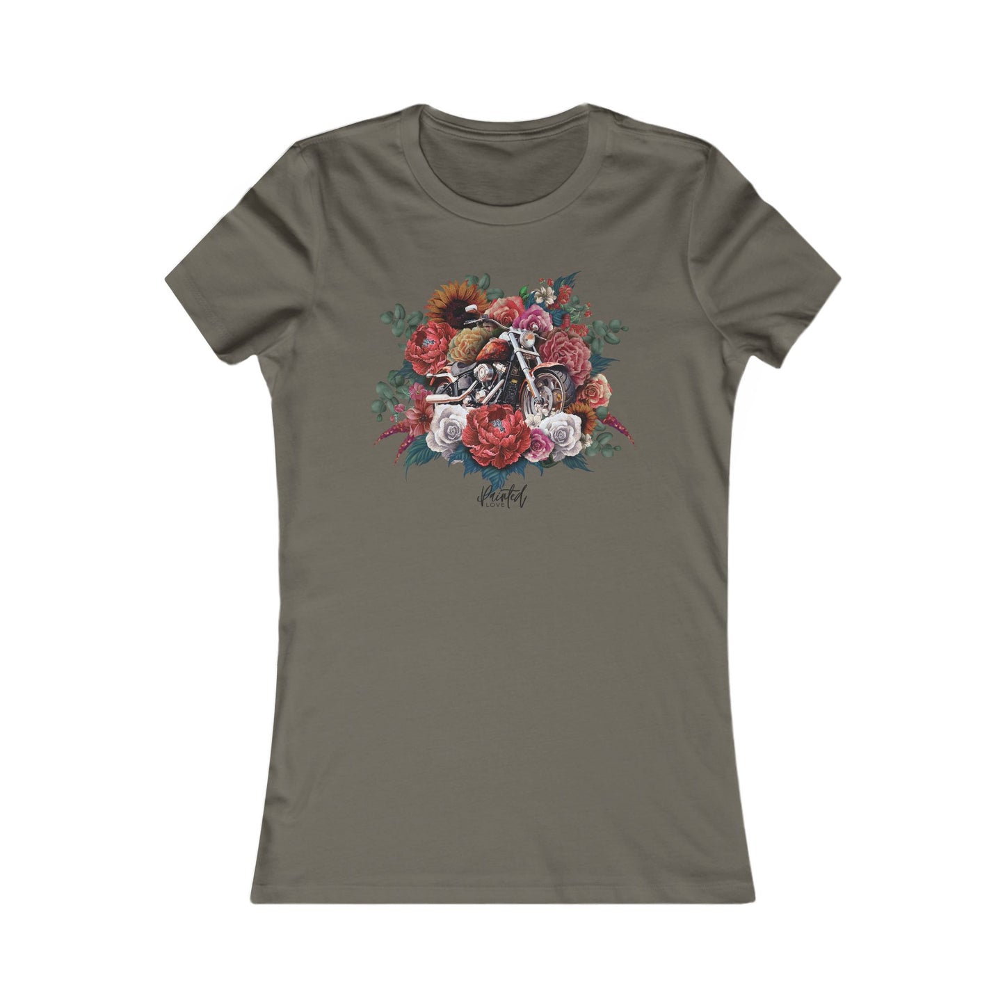 Motorcycle and flowers Women's Fitted Tee, Summer Flowers