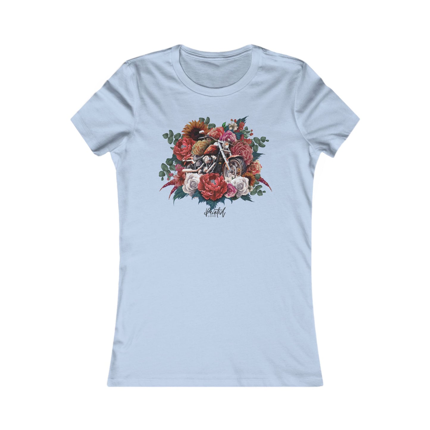 Motorcycle and flowers Women's Fitted Tee, Summer Flowers