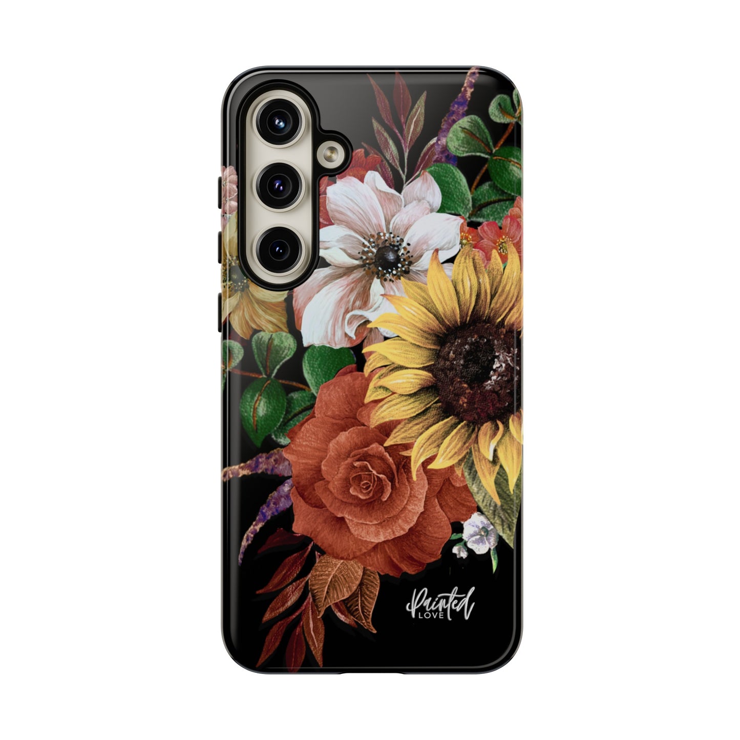 Painted Love Customs Floral Phone Case, Black