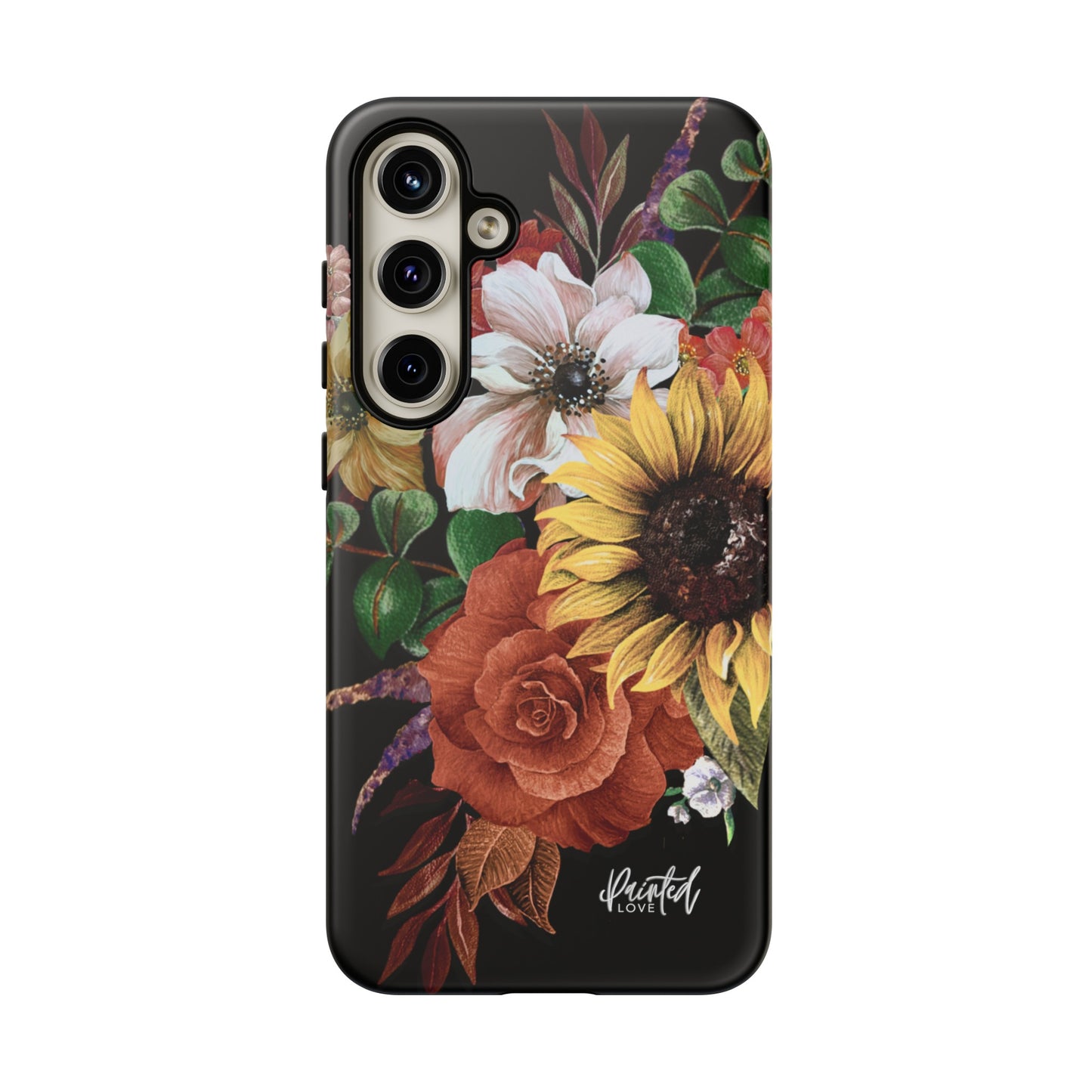 Painted Love Customs Floral Phone Case, Black