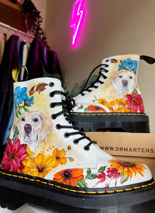 Pet Portrait Hand Painted Dr Martens (painting only)