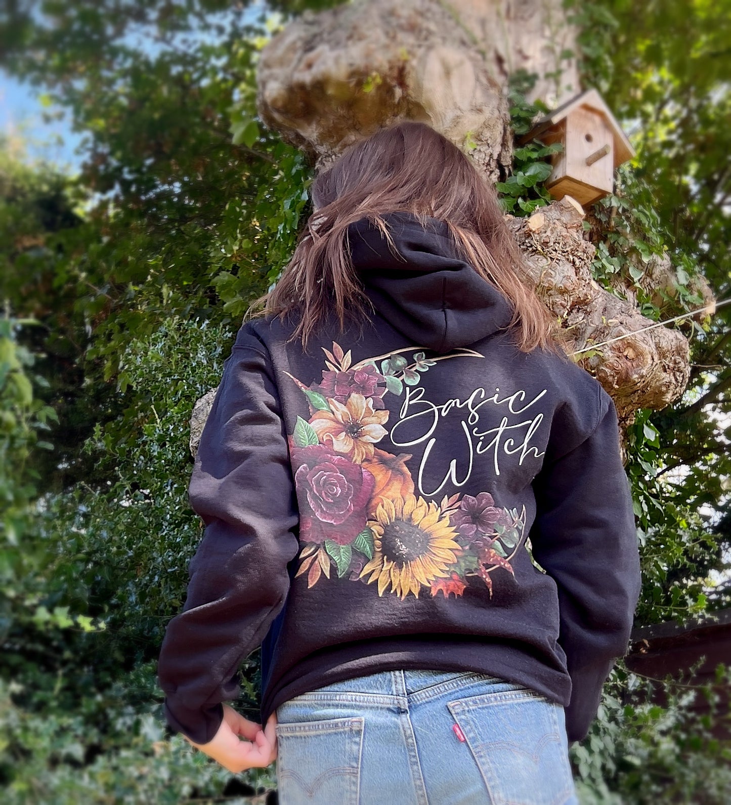 Basic Witch Halloween Floral Hoodie -Various Colours