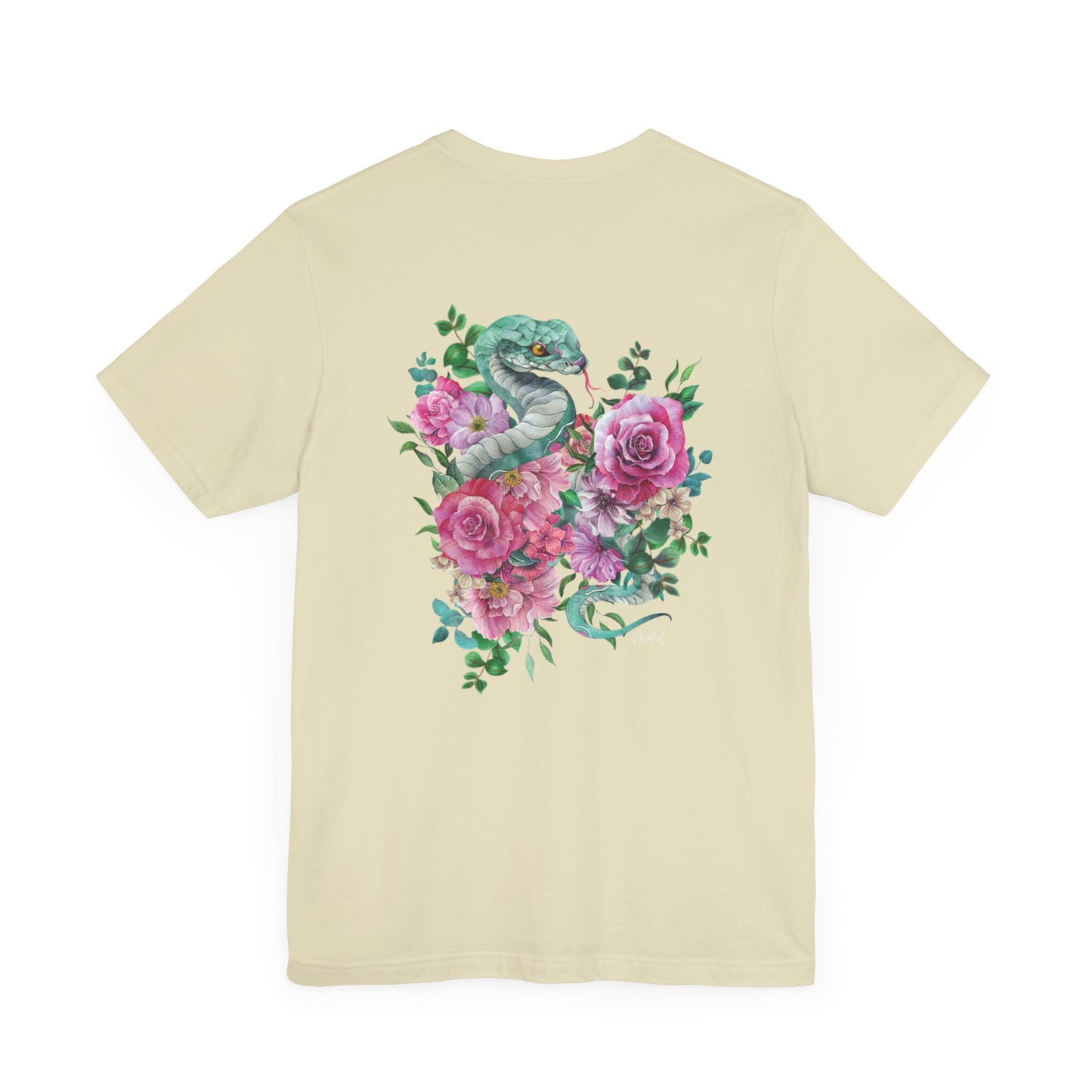 Tattoo Style Snake and Flowers Tee