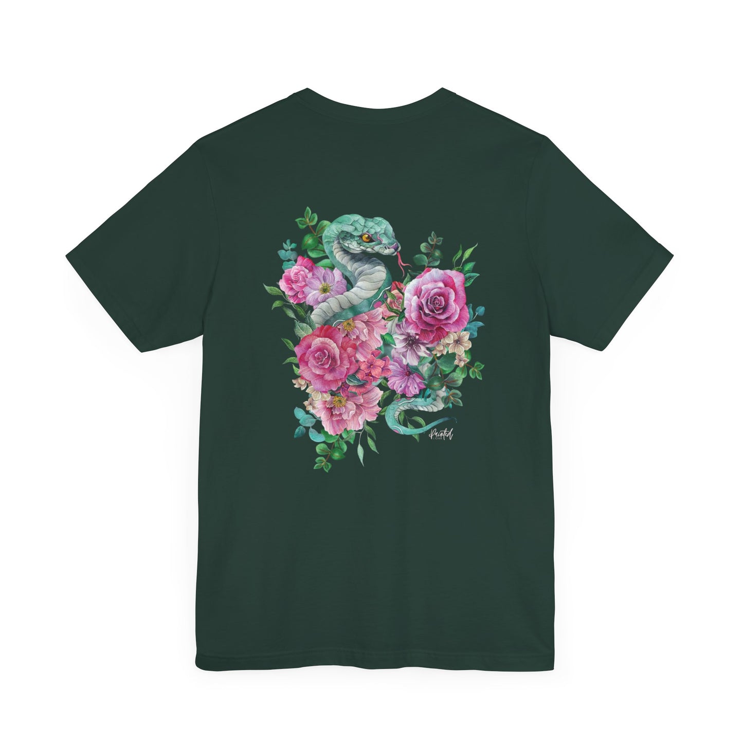 Tattoo Style Snake and Flowers Tee