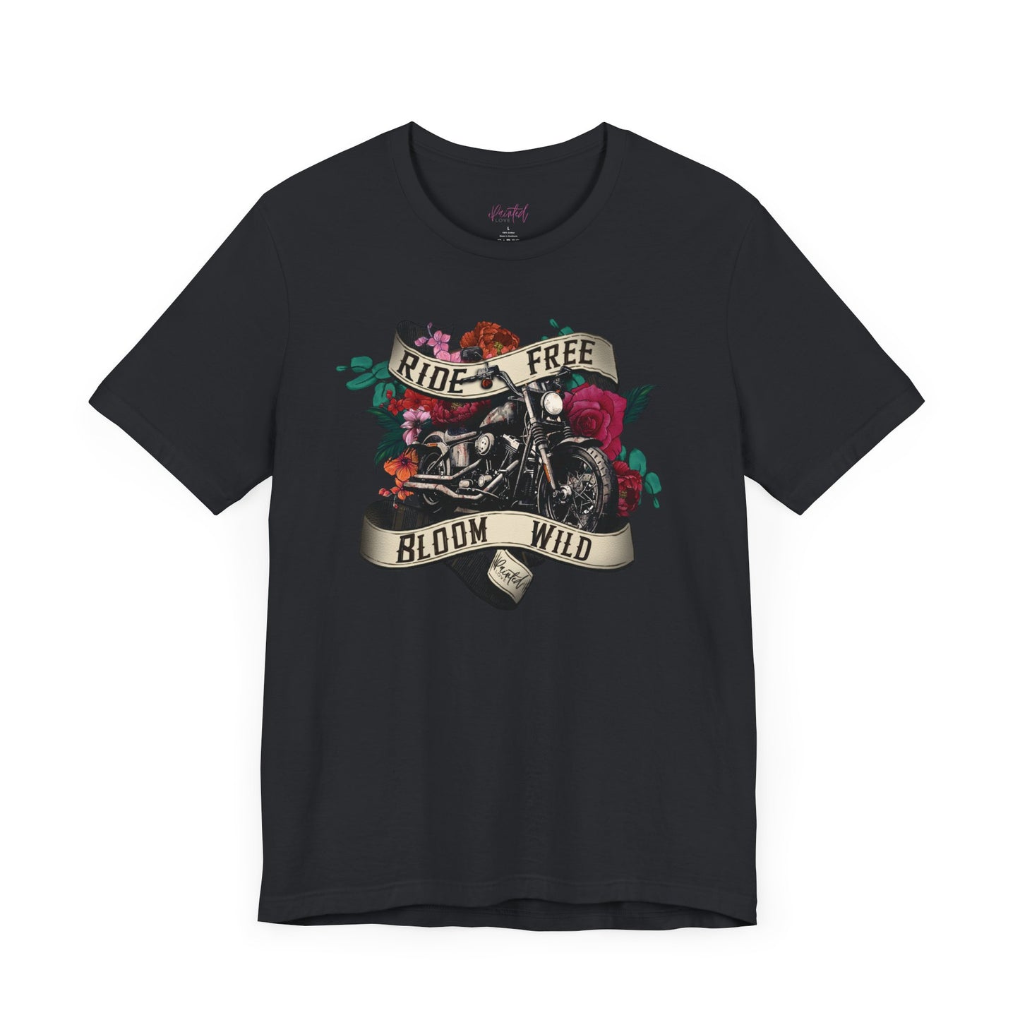 Motorcycle Floral Tee, Ride Free, Bloom Wild