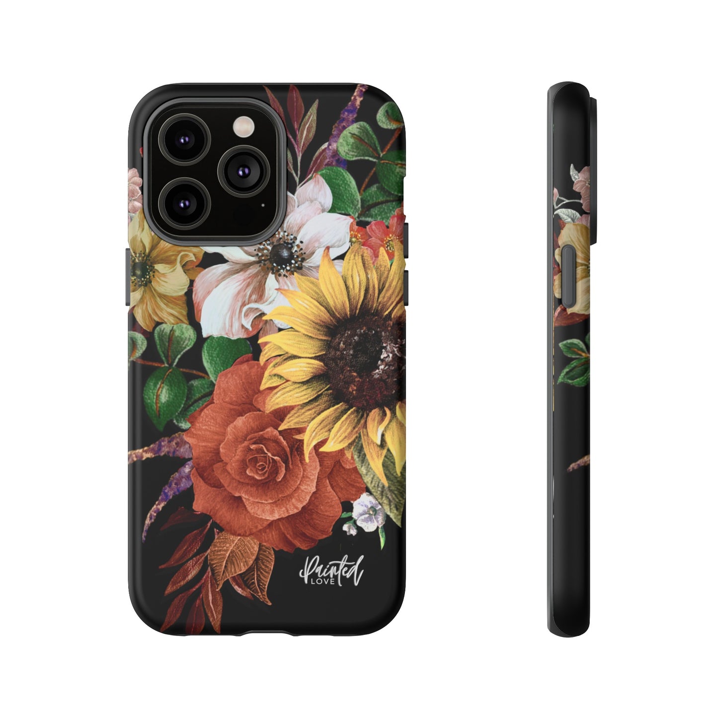 Painted Love Customs Floral Phone Case, Black