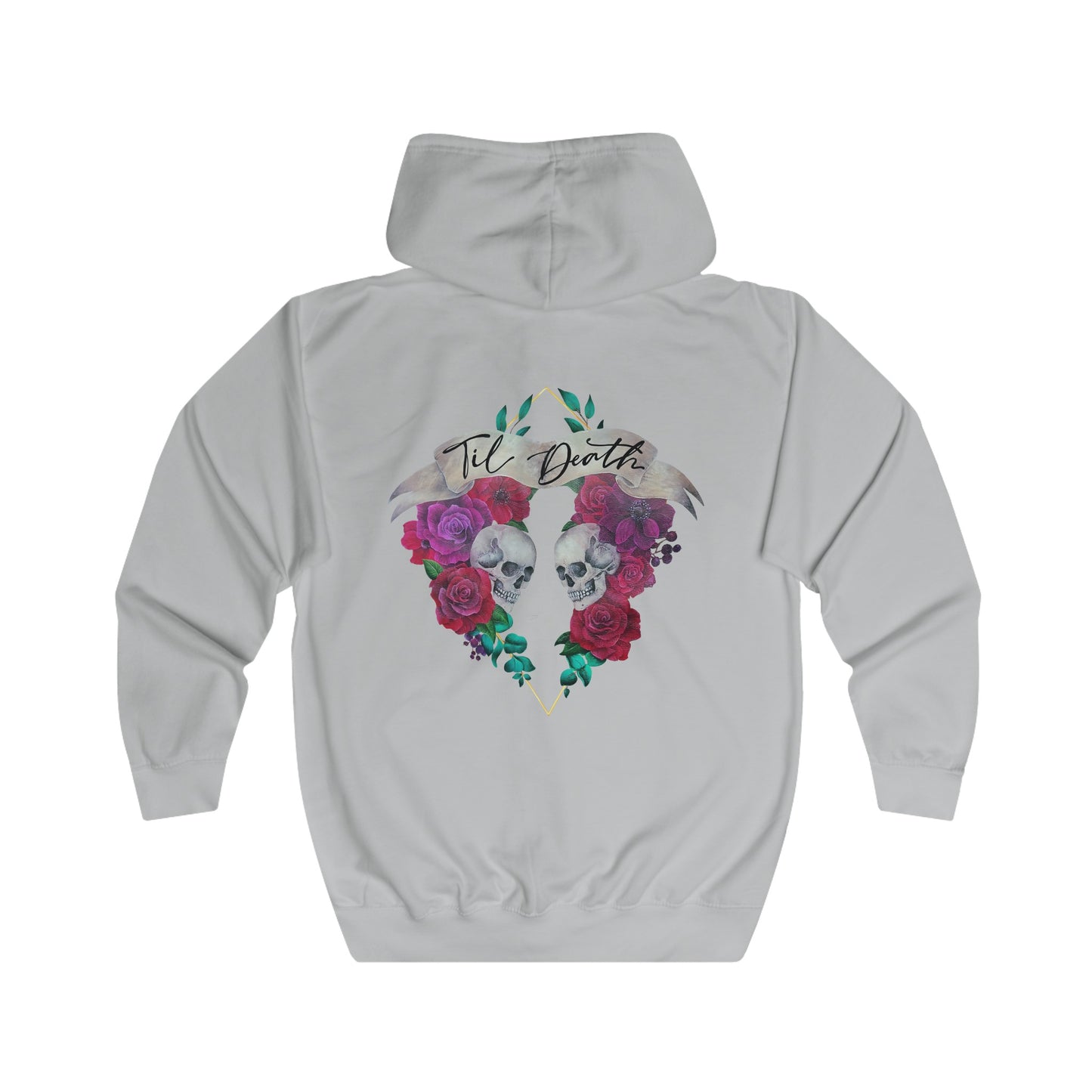 Skull and Roses Zip up Unisex Hoodie