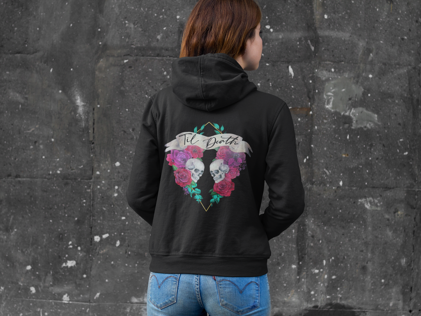 Skull and Roses Zip up Unisex Hoodie