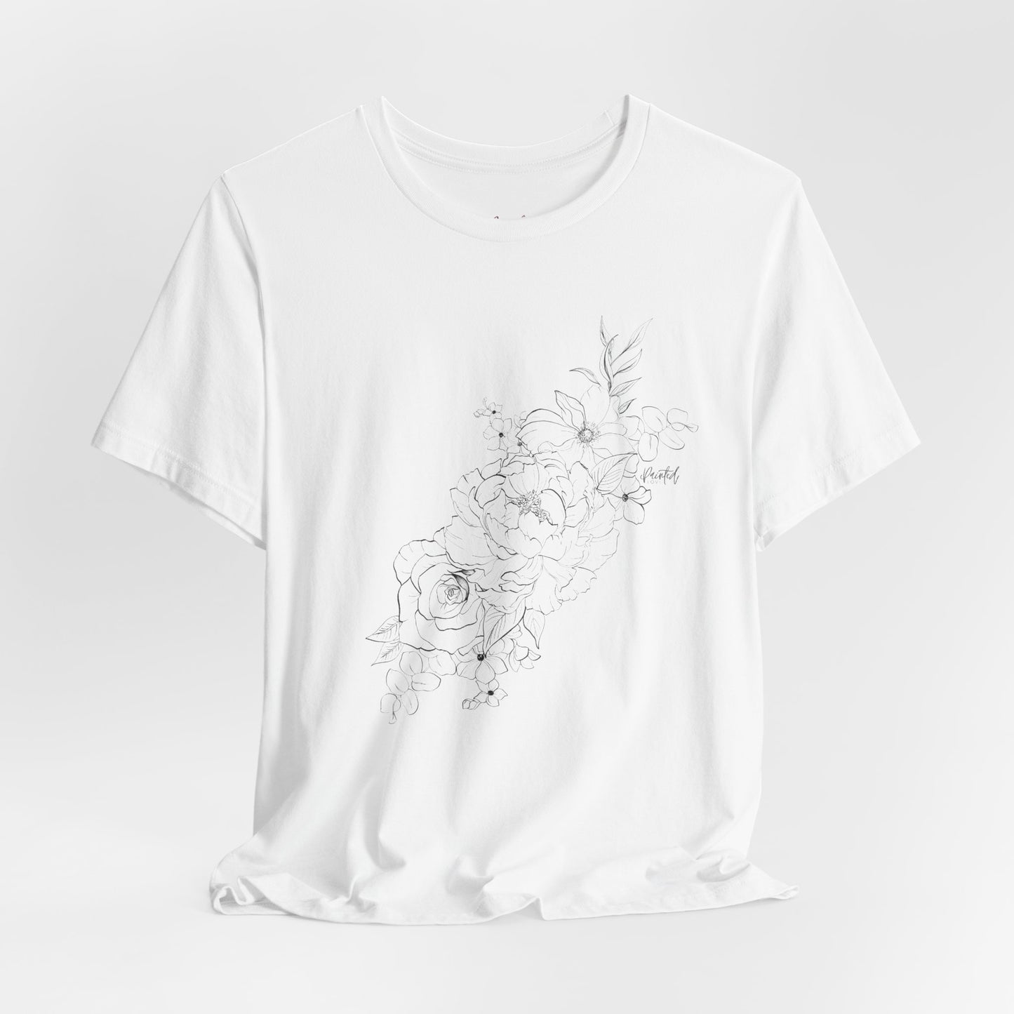 Floral Tee - Fineline Tattoo Style