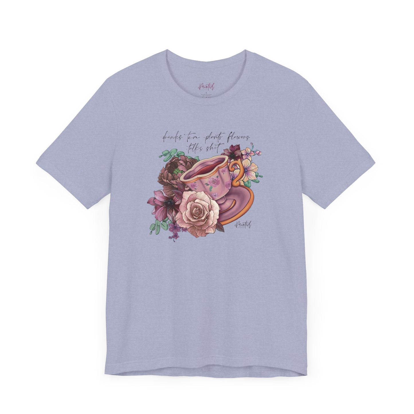 Sweary Tea Cup Tee, Vintage Florals