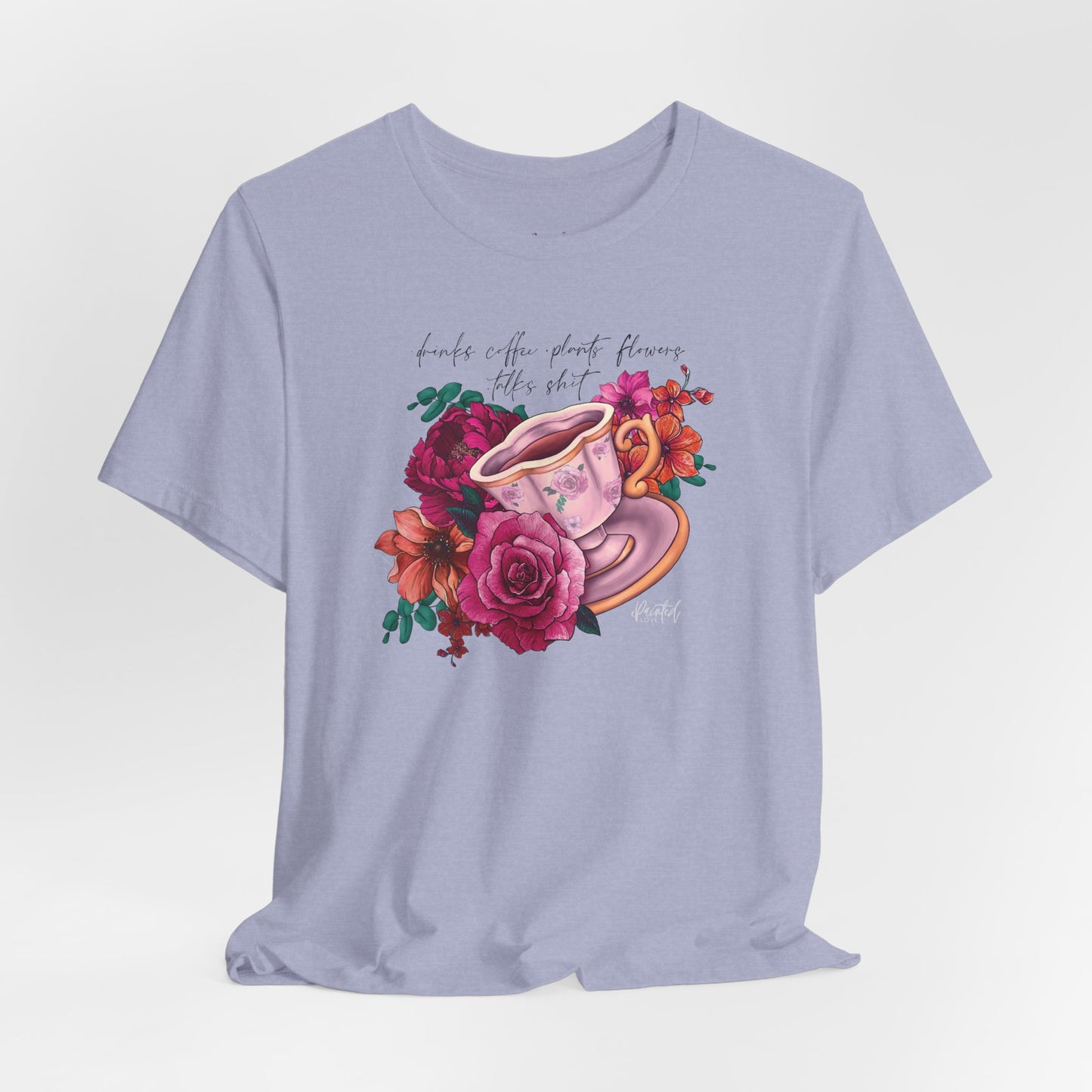 Sweary Coffee Cup Tee, Bright Pink