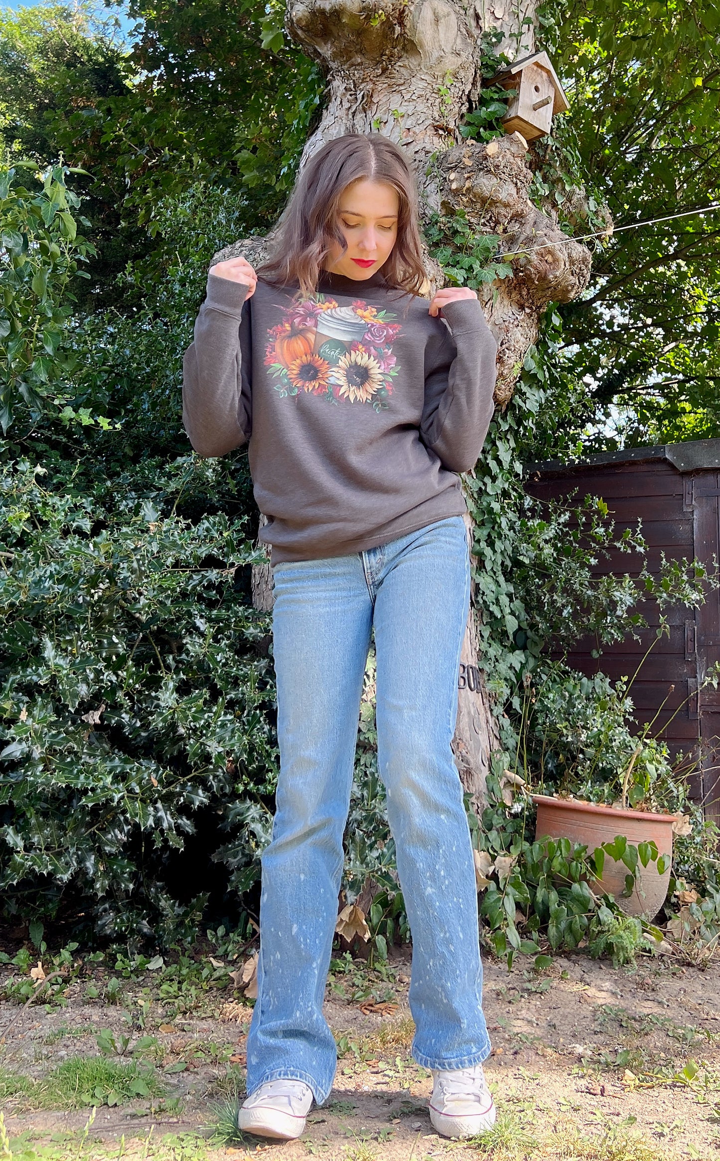 Pumpkin Spice Latte Floral Sweatshirt