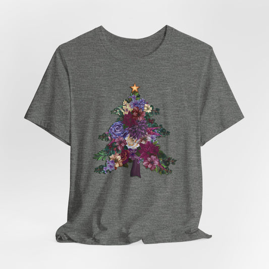 Christmas T-Shirt, Floral Christmas Tree