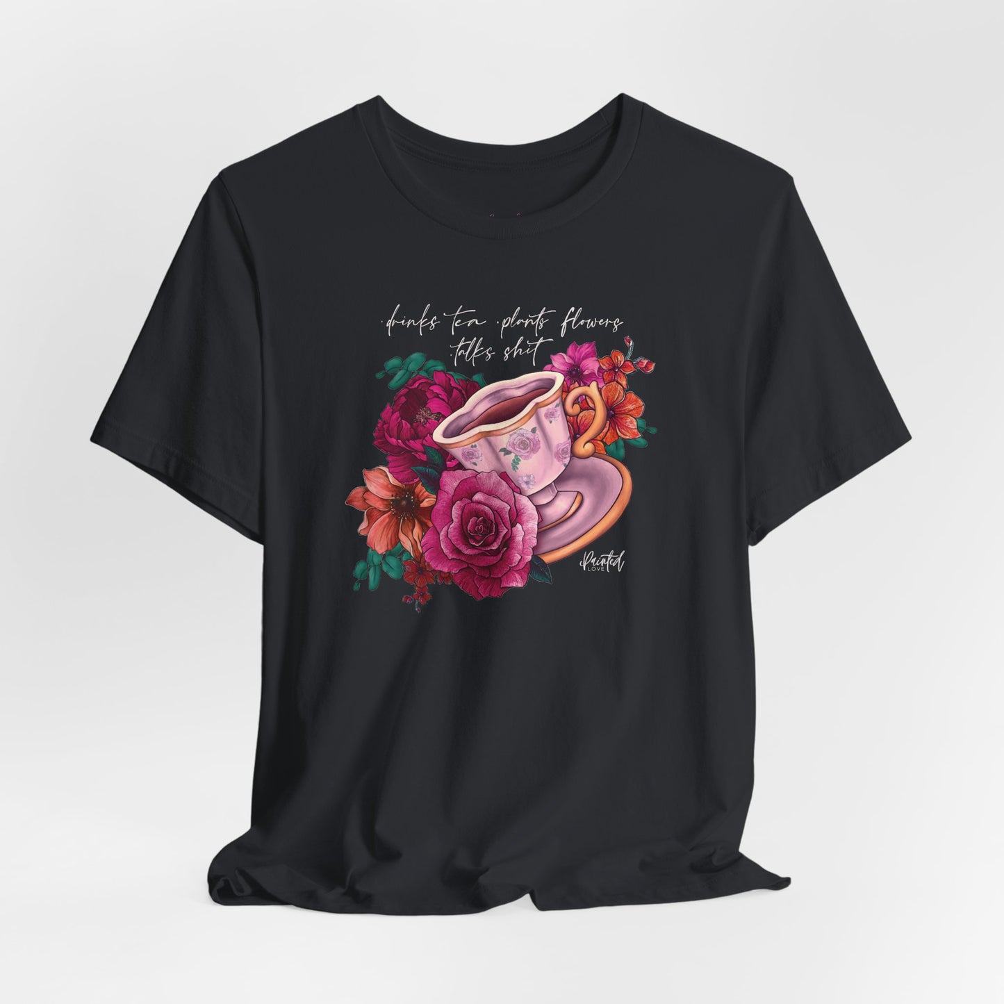 Sweary Tea Cup Tee, Bright Pink