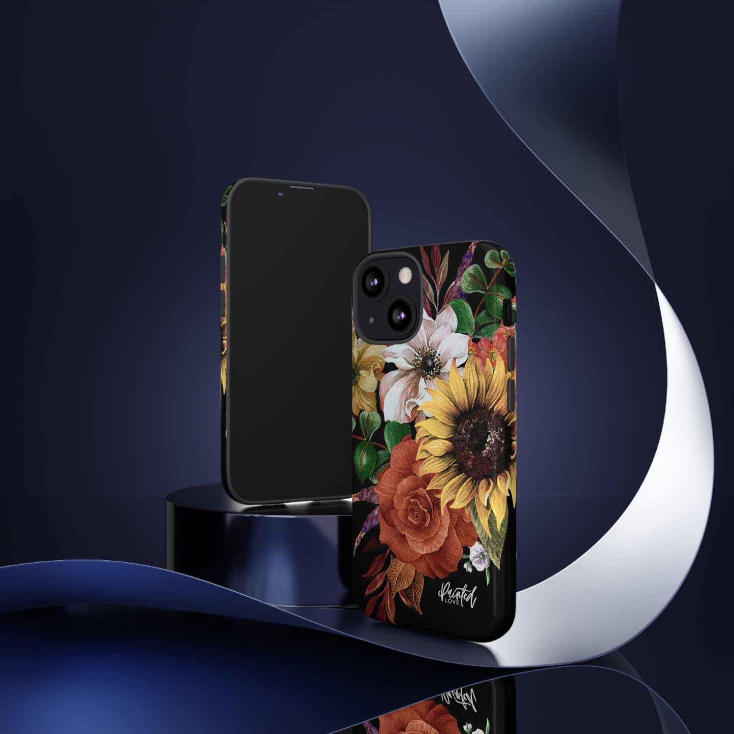 Painted Love Customs Floral Phone Case, Black