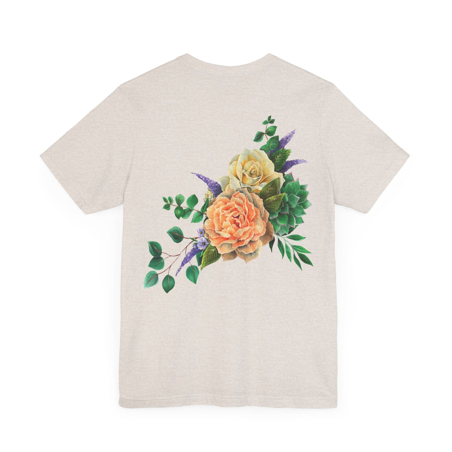 Peach Flowers Back Design Unisex Tee