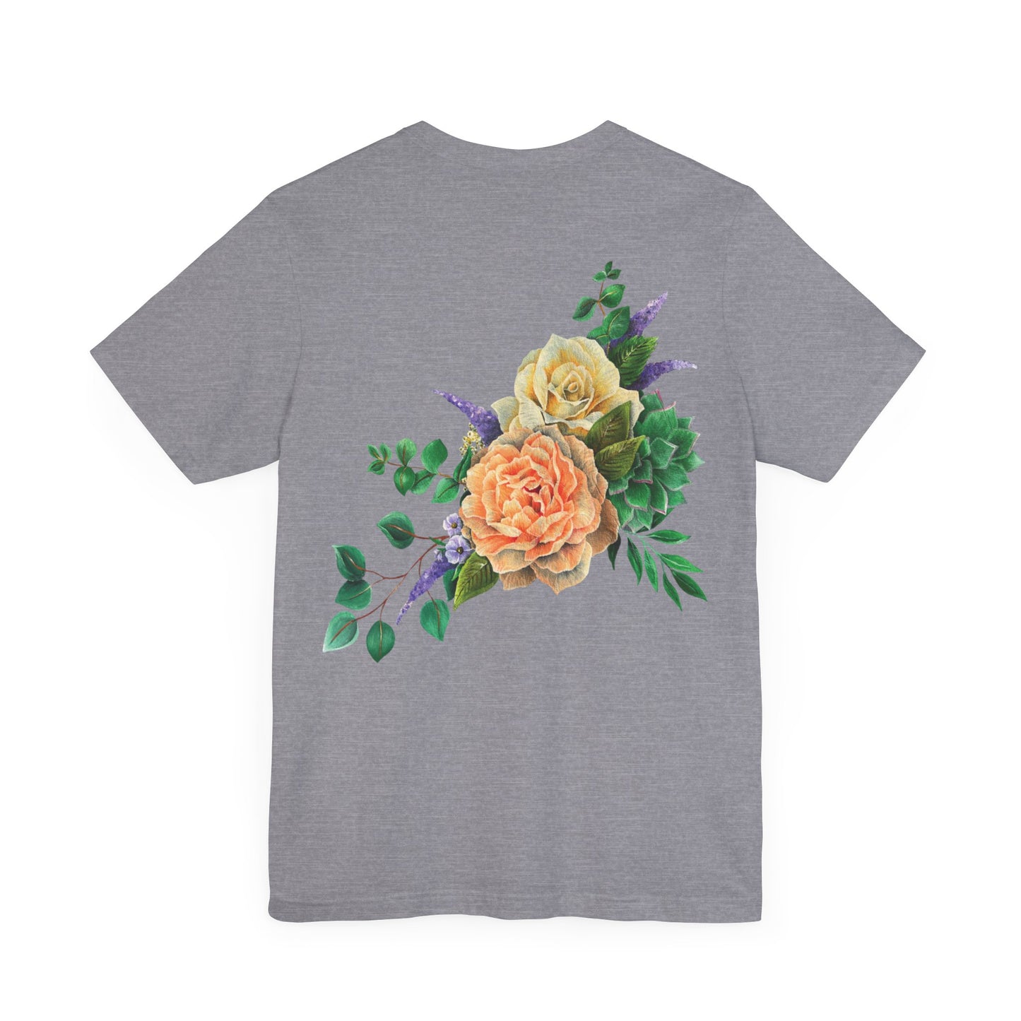 Peach Flowers Back Design Unisex Tee