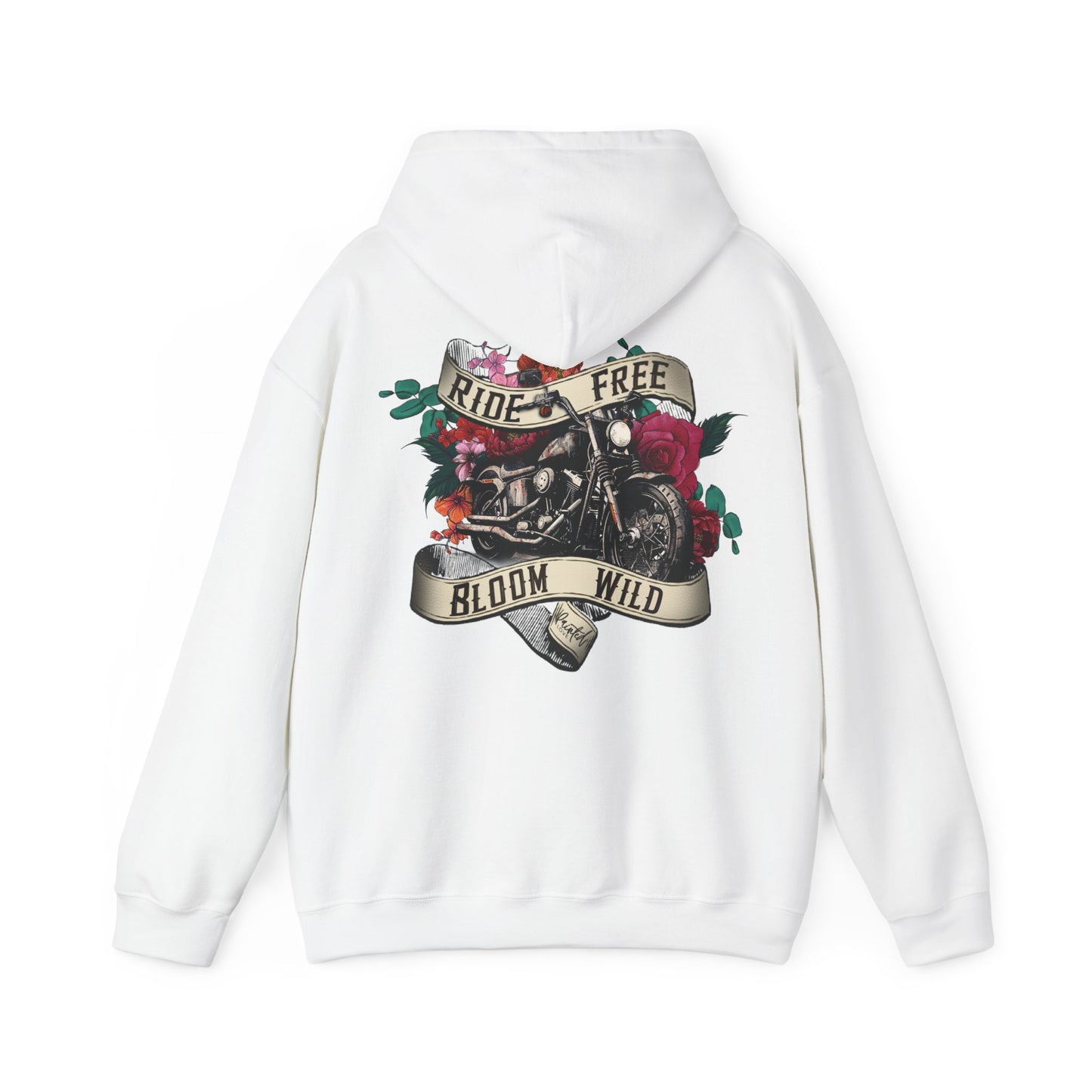 Painted Love Customs Hoodie, Motorcycle, Scroll and Tattoo Style Flowers