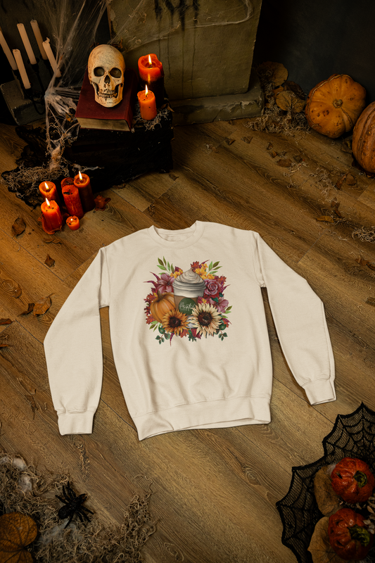 Pumpkin Spice Latte Floral Sweatshirt