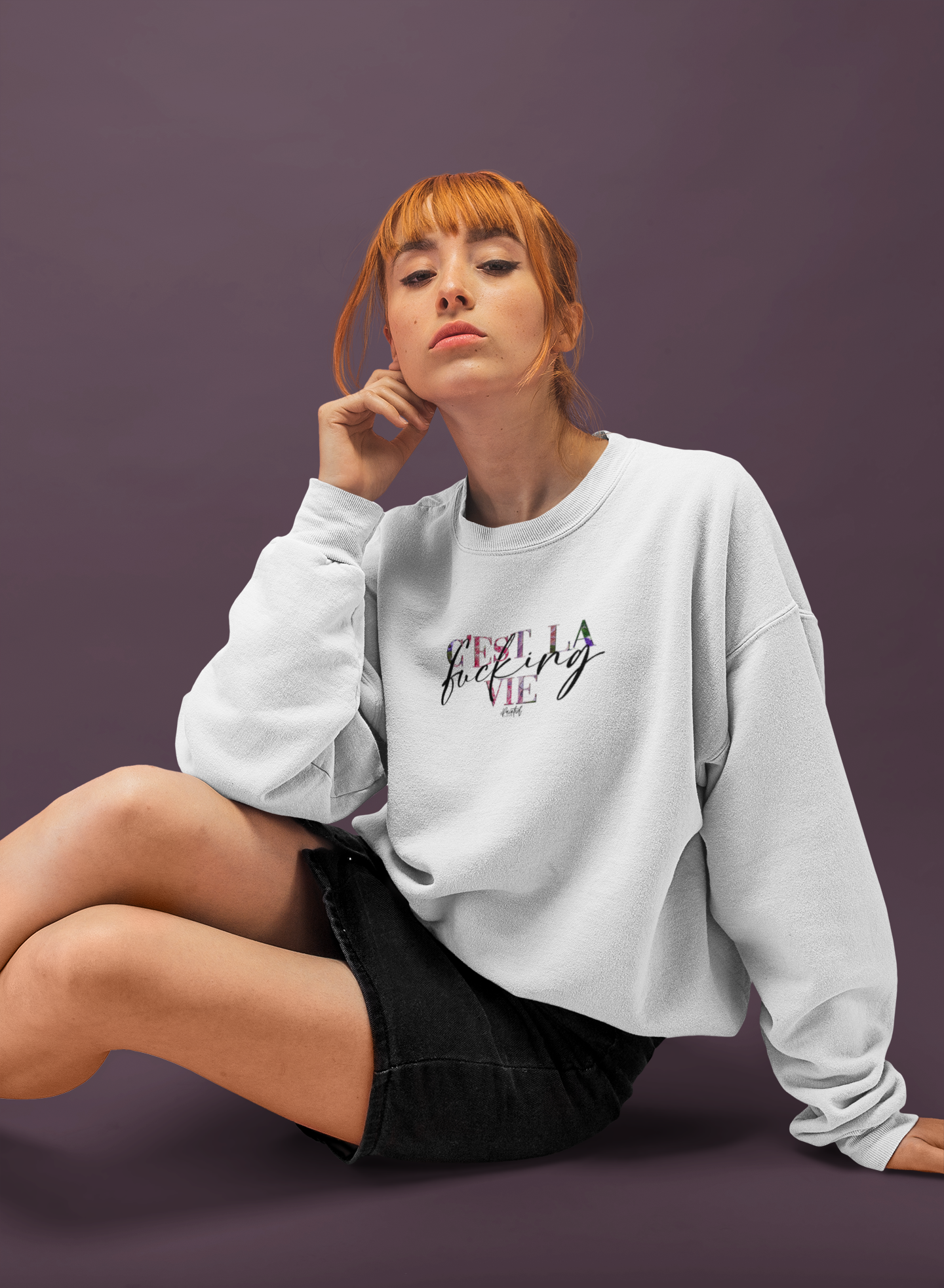 Sweary Floral Sweatshirt - C'est la Effing Vie