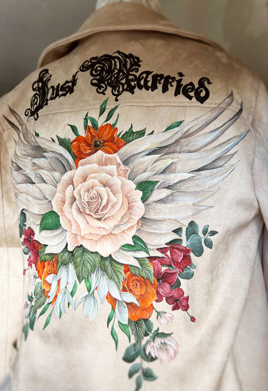 Hand Painted Bridal Leather Jacket