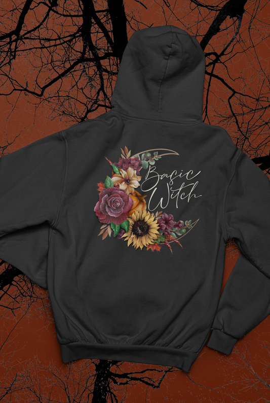 Basic Witch Halloween Floral Hoodie -Various Colours