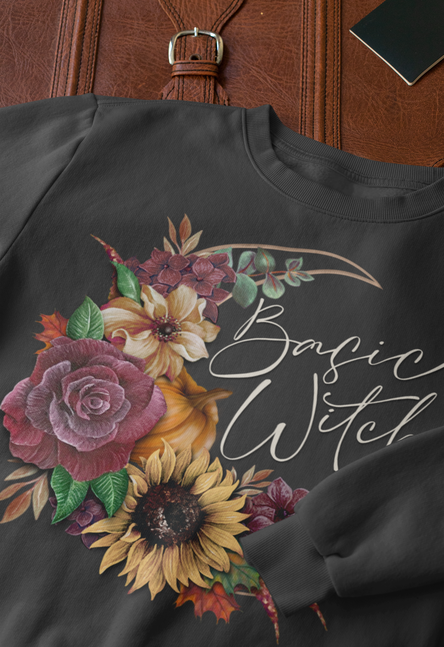 “Basic Witch” Halloween Floral Sweatshirt