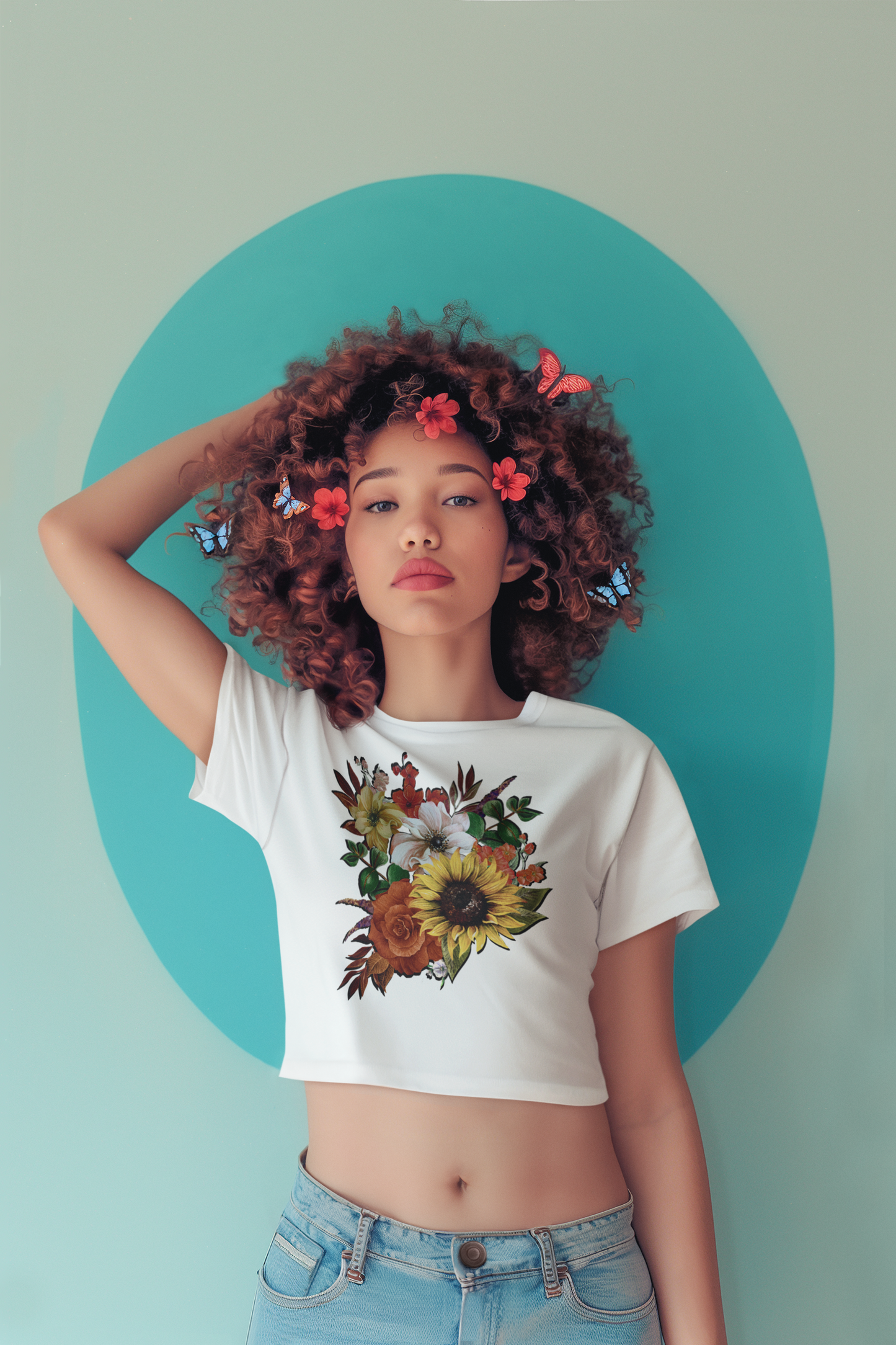 September Flower Bouquet Women’s crop top