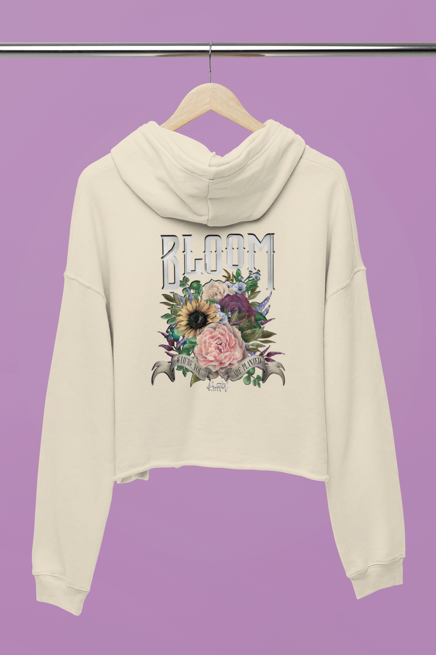 “Bloom Where You Are Planted” Back Design Unisex Hoodie