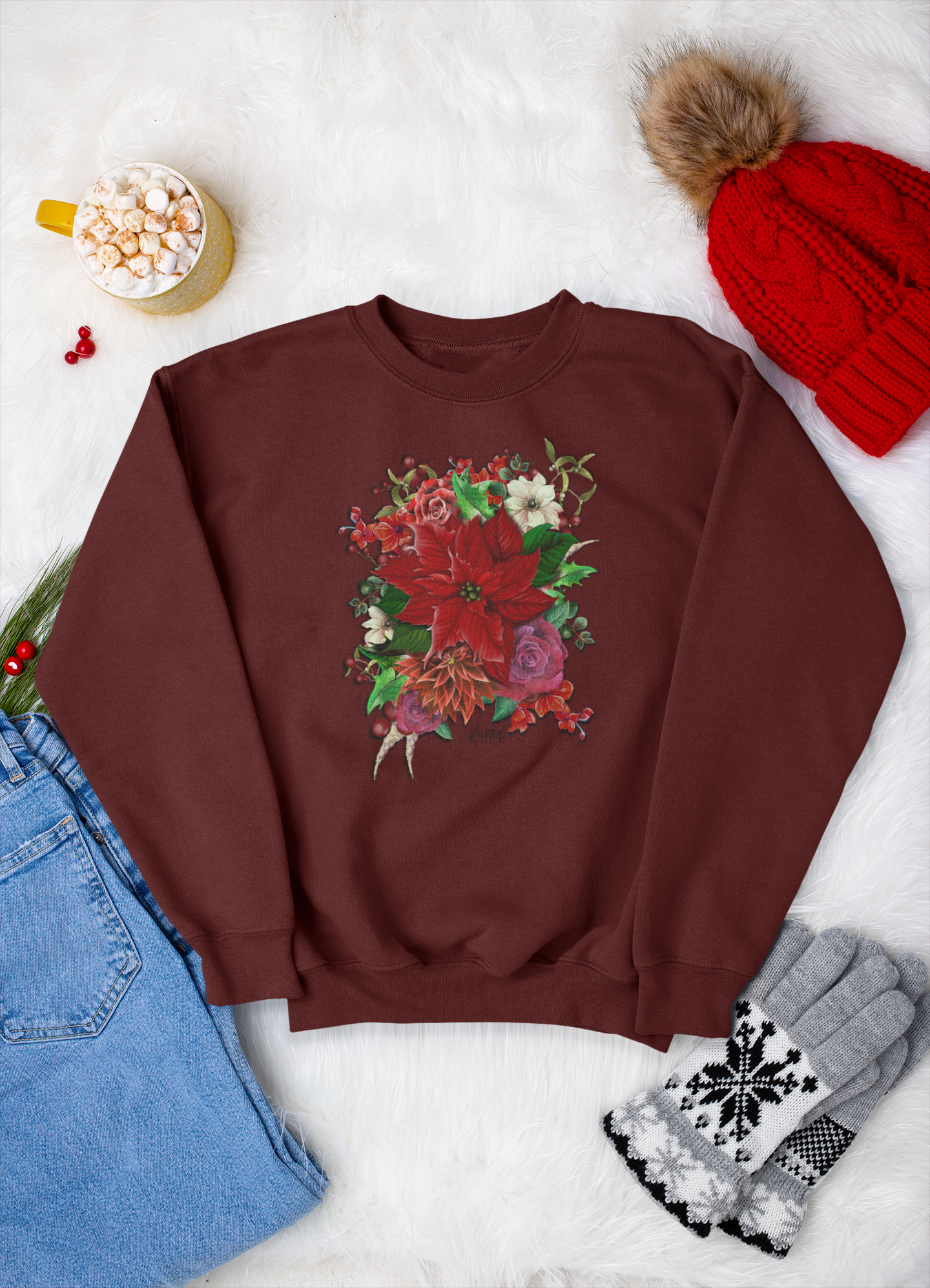 Christmas Floral Sweatshirt