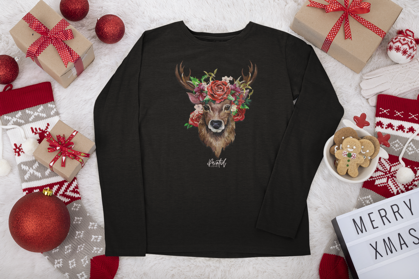 Christmas Deer Long Sleeved T-Shirt