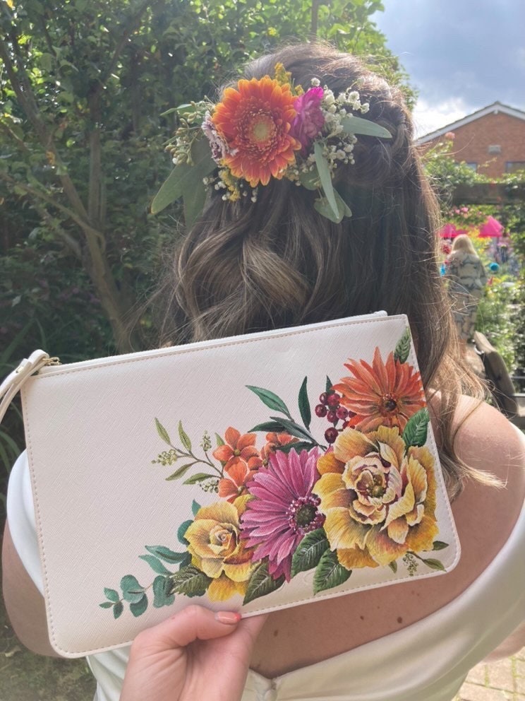 Hand Painted Clutch Bag, Bride Clutch Bag, Painted Handbag, Painting Only