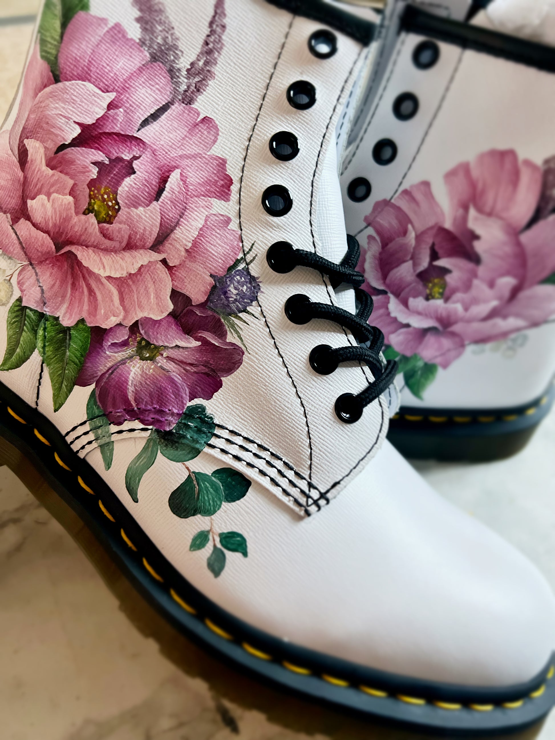 Wedding Doc Martens, Hand Painted Wedding DM's – Paintedlovecustoms